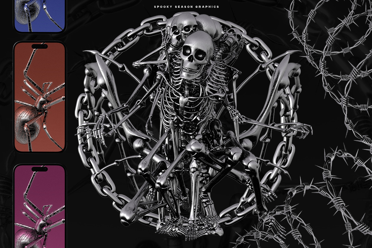 Very Scary - 3D Chrome Objects, a Graphic by saintricchi (Photo 8 of 8)