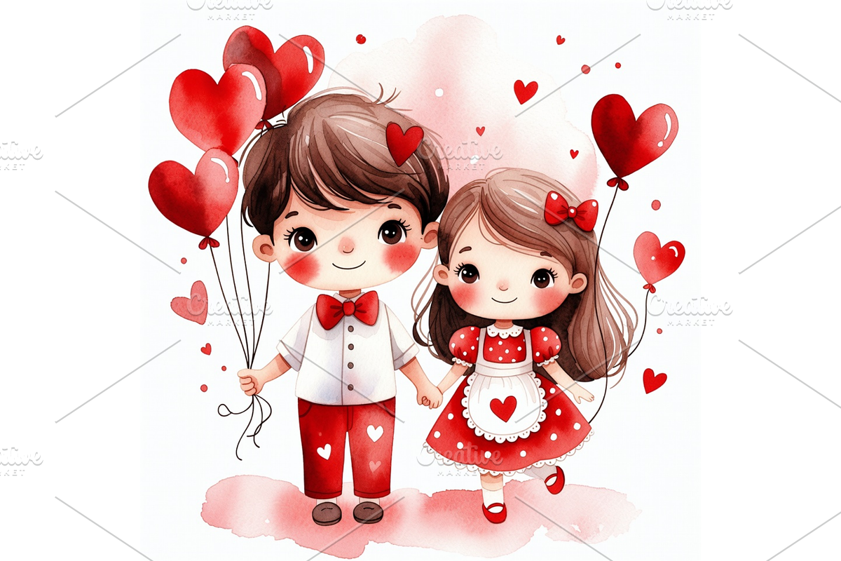 Prompt Valentine Day Couple Clipart, a Seasonal Illustration by Creative design (Photo 6 of 7)