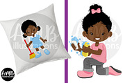 Kids doing chores clipart AMB-2991, an Illustration by AMBillustrations (Thumbnail 4 of 5)