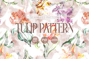 Seamless Pastel Tulip Pattern, a Pattern Graphic by texvogue (Thumbnail 1 of 14)