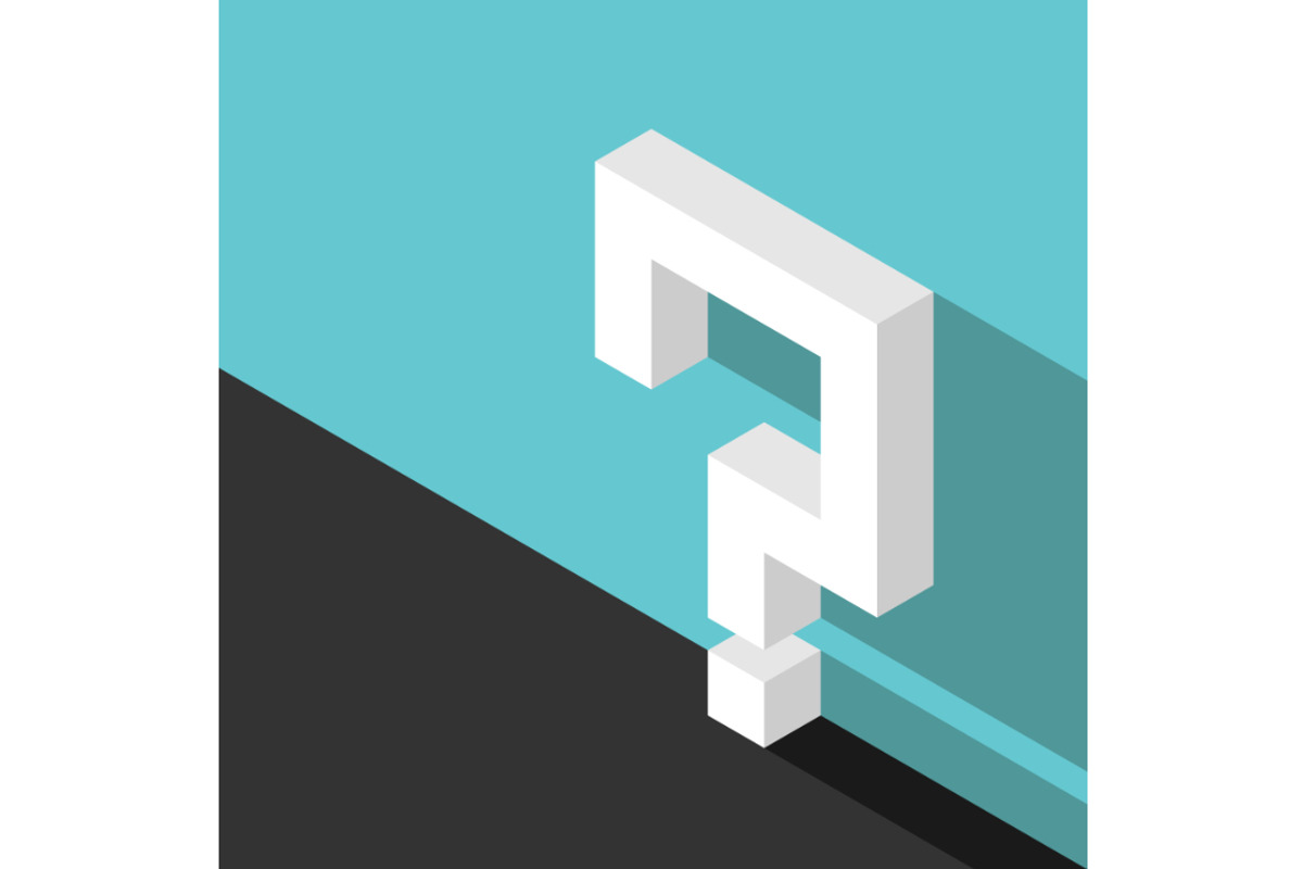 Isometric question mark, wall, an Education Illustration by inimalGraphic