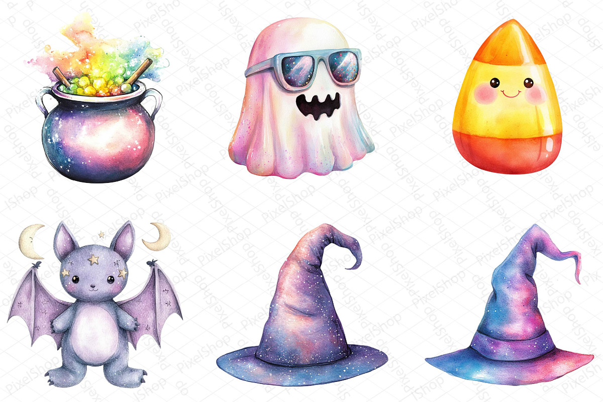 Pastel Halloween Clipart Bundle, an Illustration by DreamPrint404 (Photo 3 of 5)