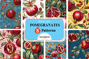 Jeweled Pomegranates Patterns, a Pattern Graphic by Ninterints (Thumbnail 1 of 6)