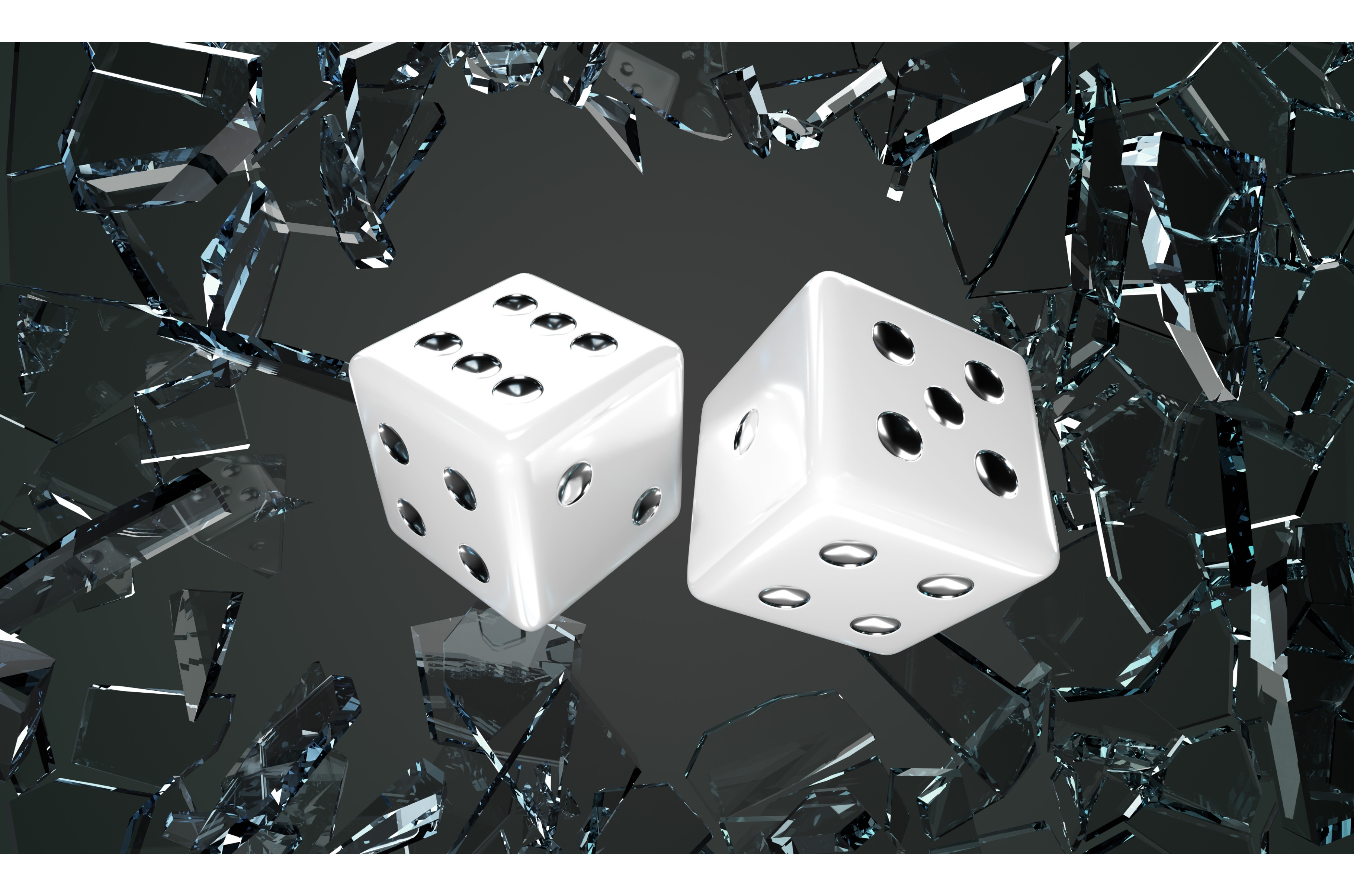 Casino Game Dice With Flying Broken by Marozhkastudio  Creative Market