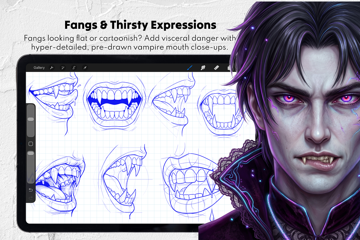 Vampire Male Procreate Brushes, a Brush Add-On by Selentaori Studio (Photo 7 of 13)