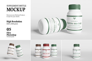 Supplement Bottle Mockup, a Packaging Mockup by AndikaGraphic