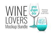 Wineglass Lovers Bundle, a Product Mockup by SarahDesign (Thumbnail 1 of 2)