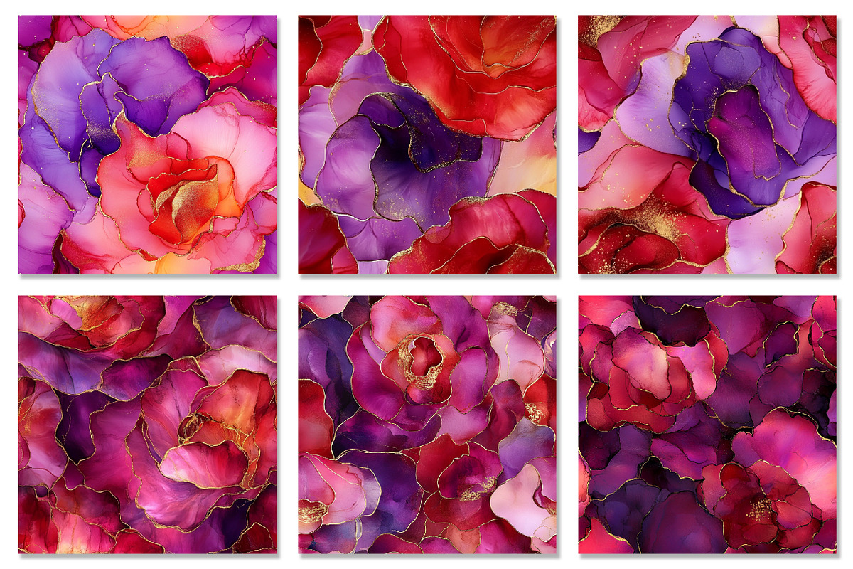 Alcohol Ink Rose Seamless Pattern, a Texture Graphic by Dream Creation (Photo 6 of 6)