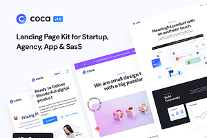 Coca - SaaS Landing Page Kit V1, an UI Kit Template by Sans Design