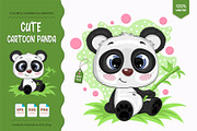 Cute cartoon panda. Tshirt, PNG., an Animal Illustration by KENO Mascots (Thumbnail 1 of 5)