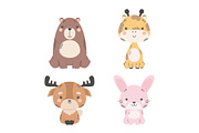 Cute Animals Illustration Set, an Animal Illustration by studiogstock (Thumbnail 3 of 3)