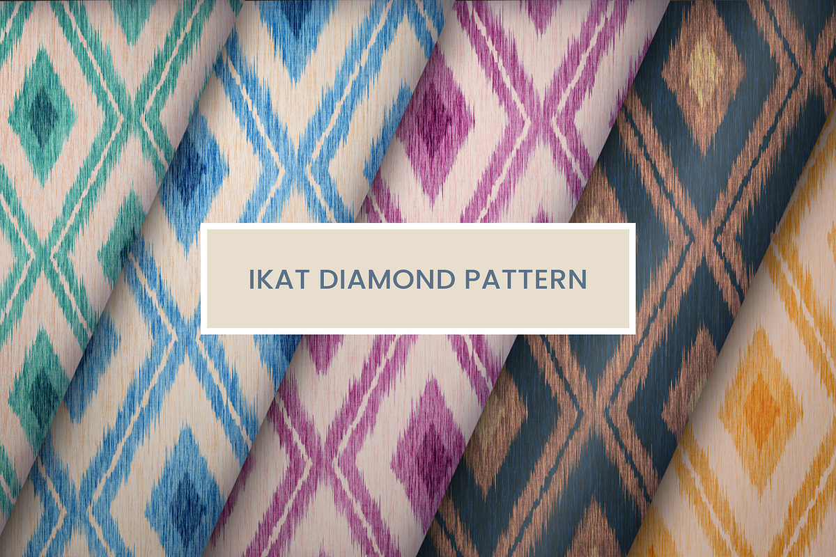 Seamless Ikat Diamond Boho Pattern, a Pattern Graphic by Sir13 (Photo 1 of 8)
