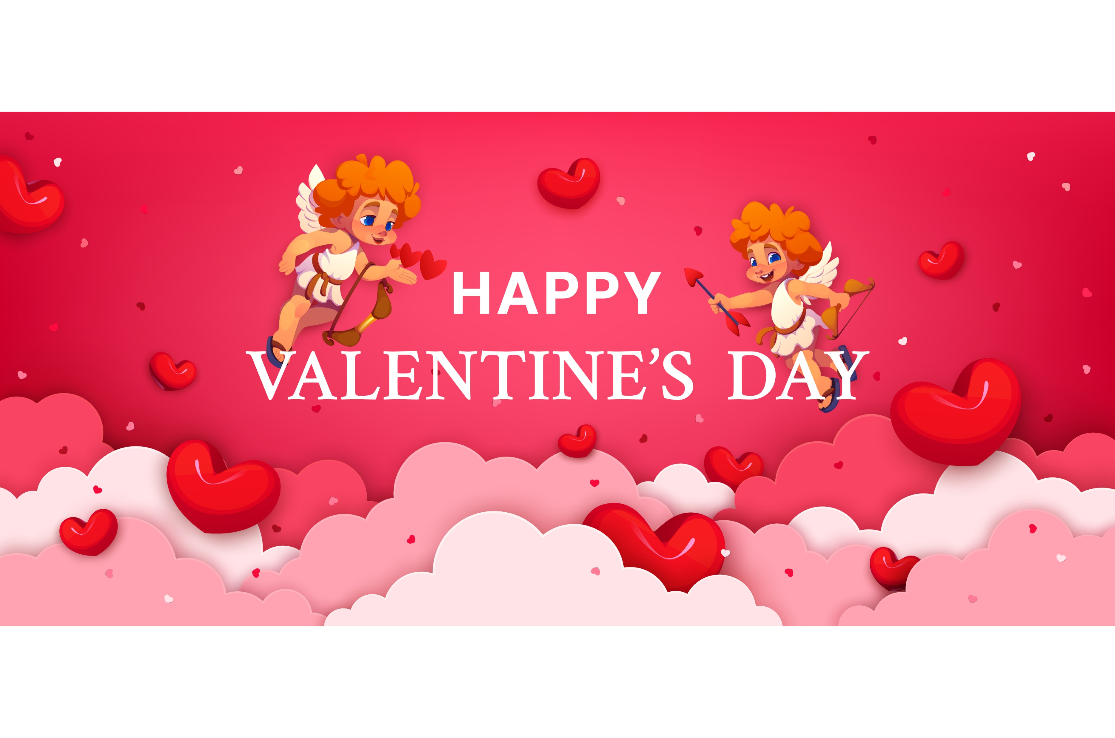 Valentine Day paper cut card, a Seasonal Illustration by Vector Tradition