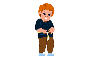 Boy measuring waist with tape, a Healthcare Illustration by pikepicture