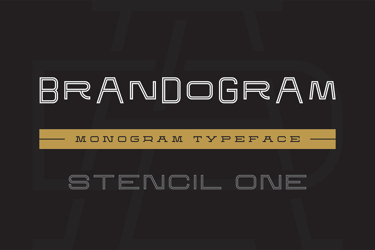 Brandogram Stencil One Monogram Font, a Slab Serif Font by Bogdan Casota (Photo 1 of 6)