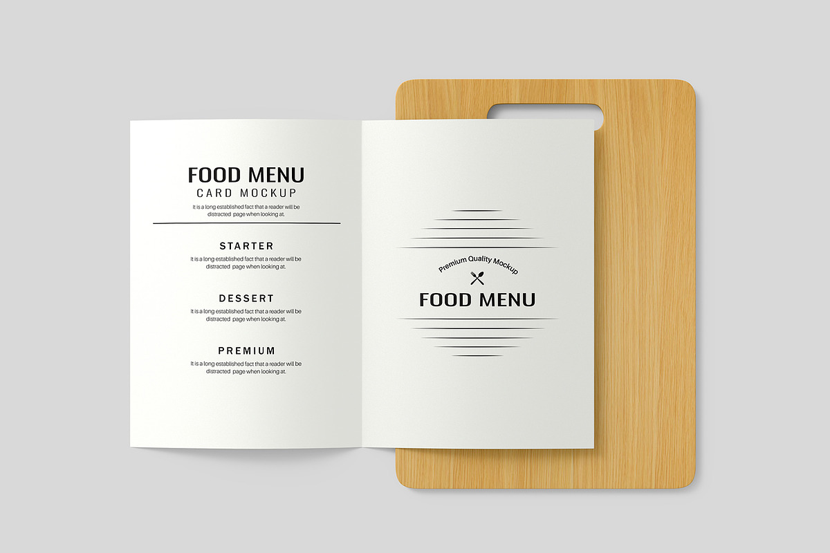Restaurant Food Menu Card Mockup PSD, an Advertising Mockup by graphypix (Photo 1 of 4)