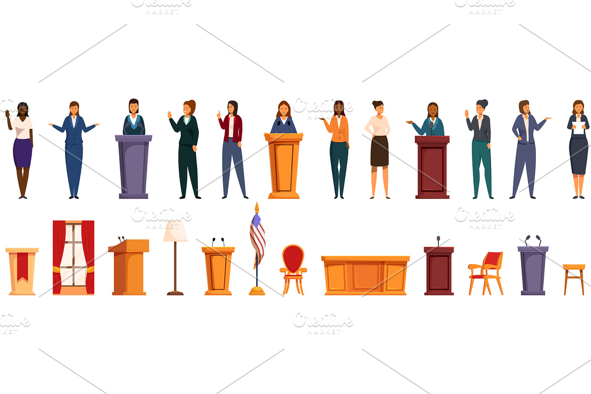 Woman president vector. A group of, a Person Illustration by Ylivdesign