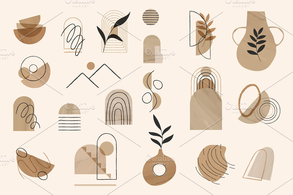 Boho abstract design shapes, a Decorative Illustration by Vectorwins Premium Shop (Photo 4 of 5)