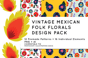 Polish Mexican Floral Pattern Pack, a Pattern Graphic by Design Unique