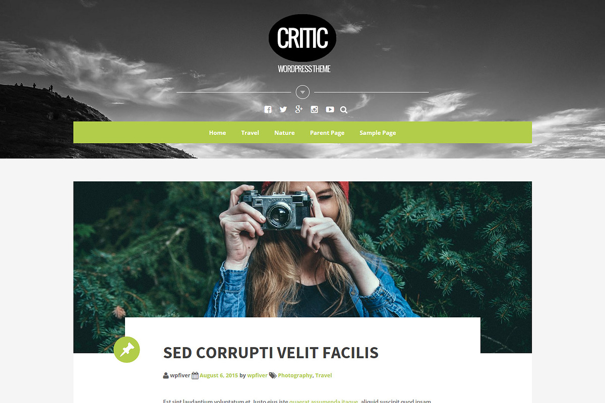 Critic - Responsive Blog WP Theme, a WordPress Template by Sami Themes (Photo 2 of 2)