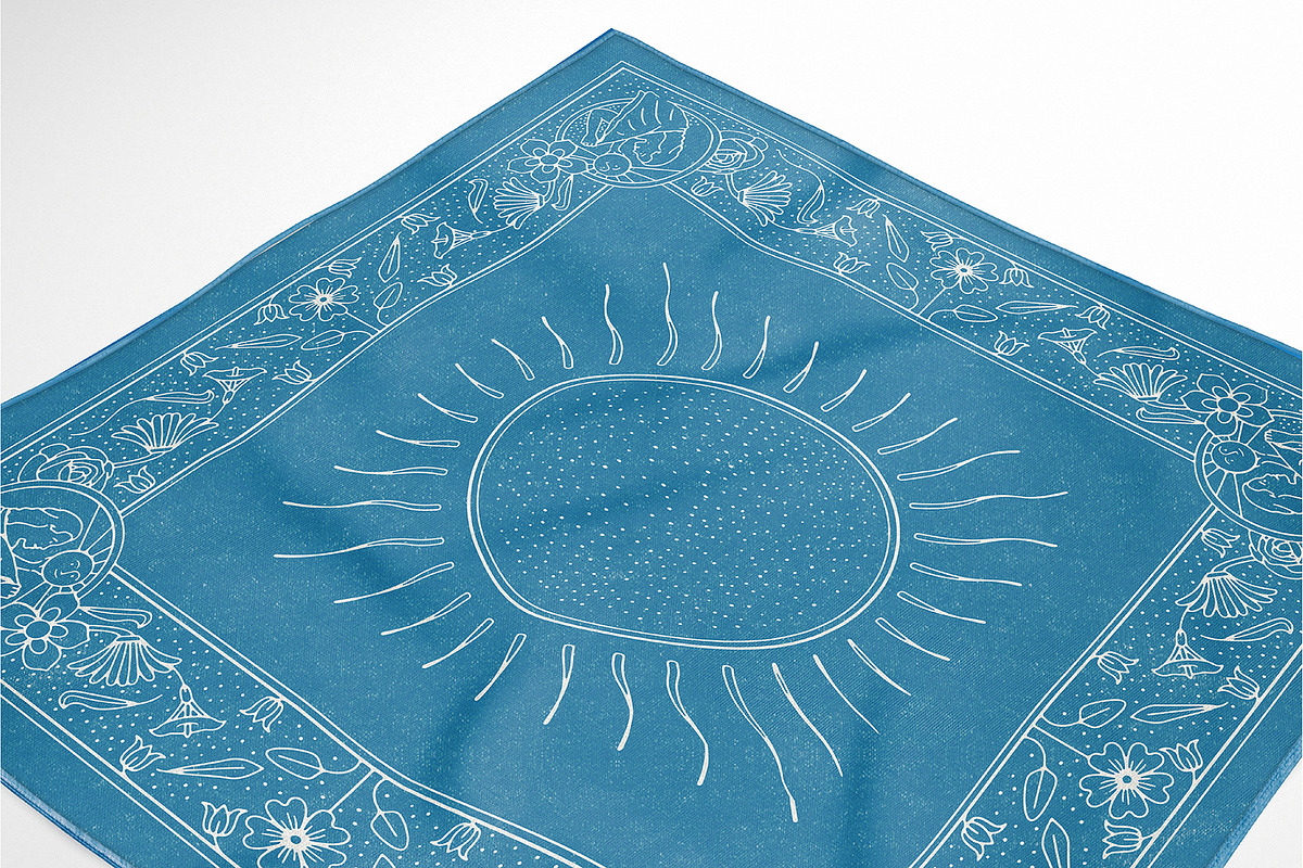 Realistic Hemmed Bandana Mockup, a Product Mockup by TIFFS (Photo 3 of 5)