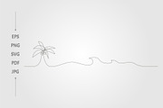 Minimalist line art coconut tree, an Object Graphic by lawoel (Thumbnail 2 of 3)
