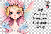 Rainbow Fairy Girl PNG Bundle, a Graphic by Clipart Bloom (Thumbnail 9 of 11)
