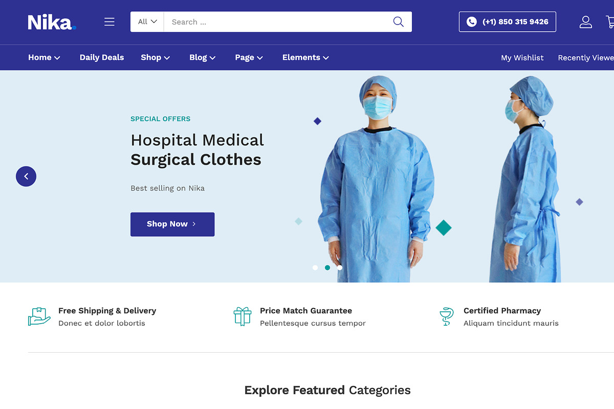 Medical Elementor WooCommerce Theme, a WordPress Template by UInstrument (Photo 4 of 9)