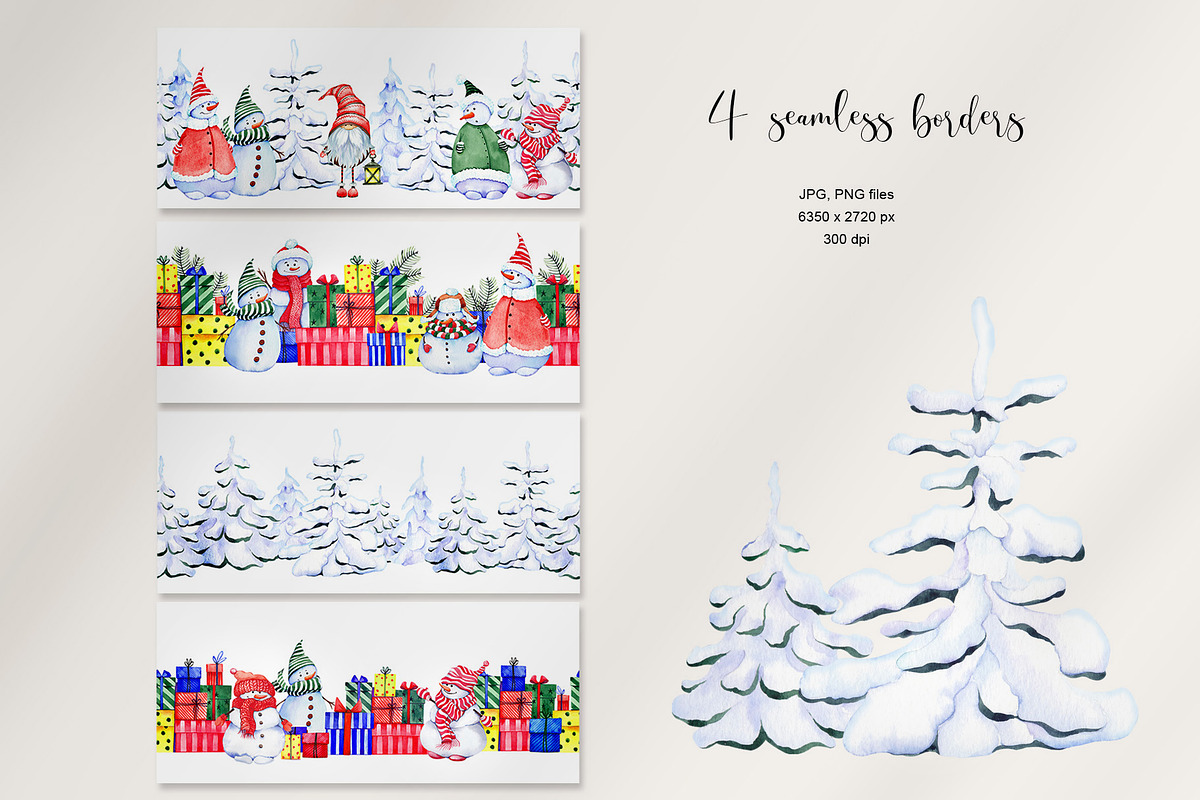 Christmas snowmen & gnomes, an Illustration by Jeanna Draw (Photo 10 of 17)