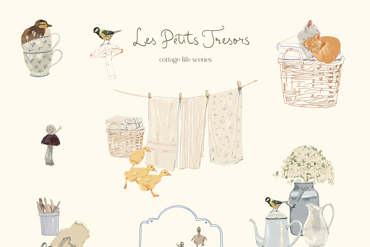 Cottagecore Vintage Illustrations, a Decorative Illustration by whiteheartdesign (Photo 13 of 21)