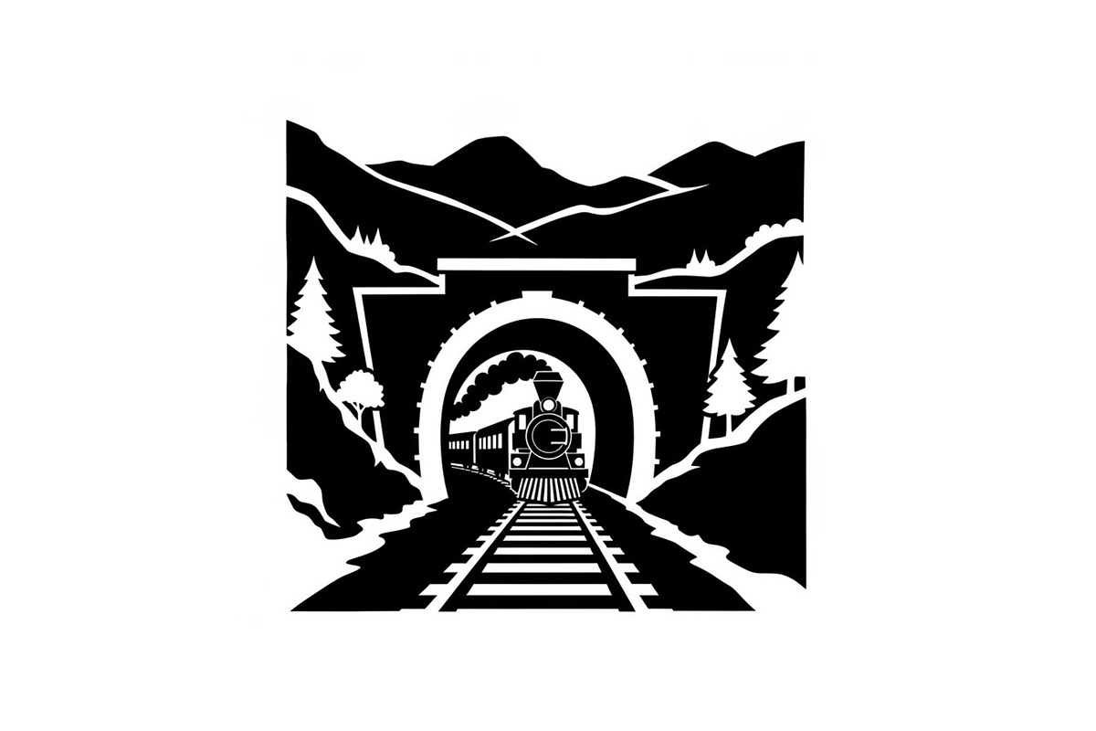 Train Tunnel Silhouette Bundle, a Graphic by hafijul (Photo 14 of 15)