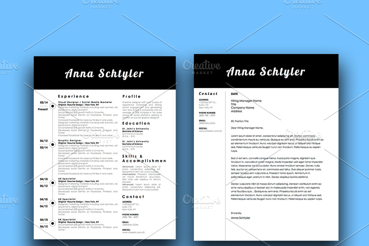 3 Stylish Resume Designs Bundle, a Resume Template by Stand Out Shop (Photo 2 of 4)