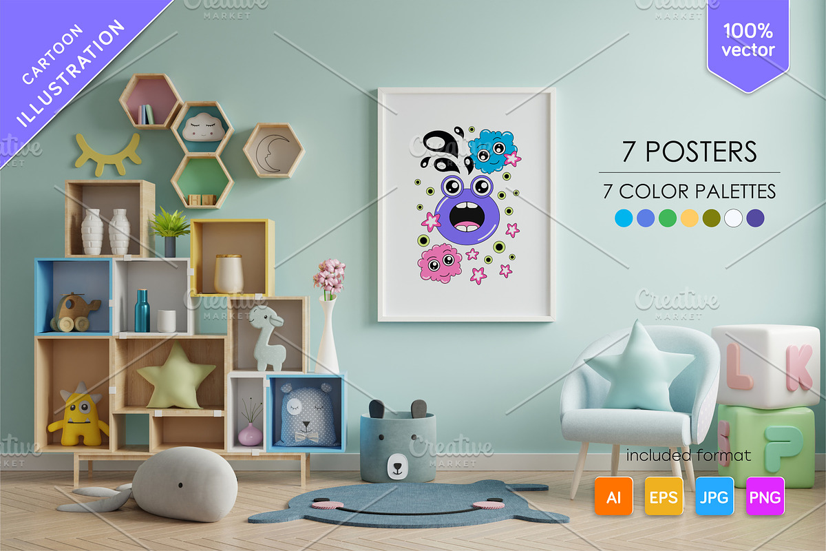 Cute cartoon children's art., a Decorative Illustration by KENO Mascots (Photo 5 of 7)