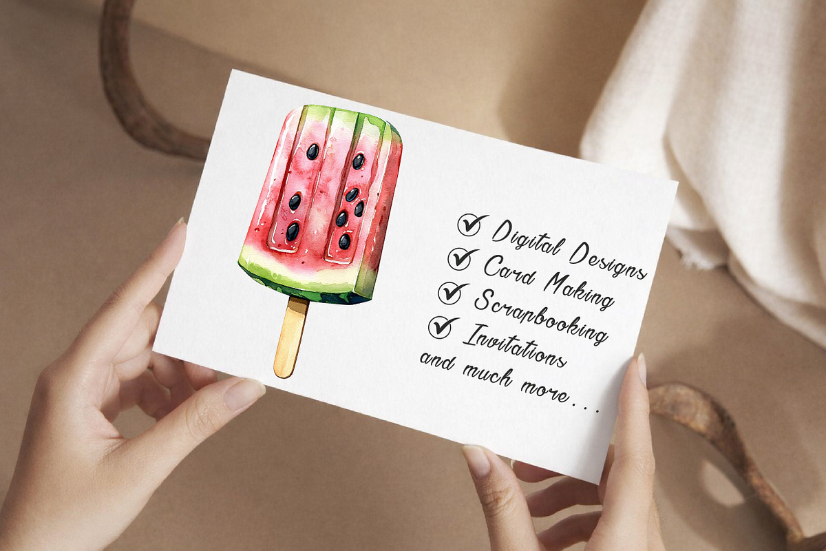 Watercolor Ice Cream Clipart, an Illustration by Libby Wishes (Photo 4 of 7)