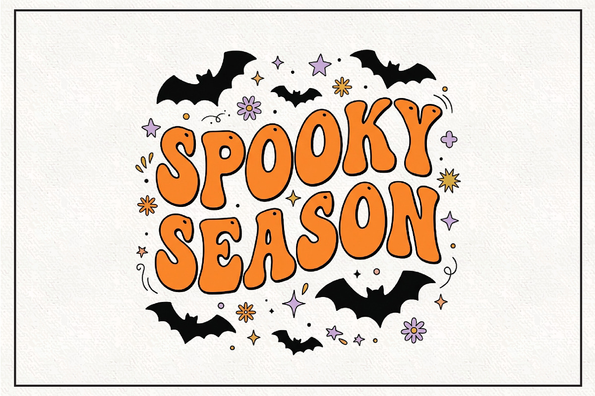 Boho Halloween Spooky Bats PNG, a Work Illustration by CraftArtStudio (Photo 1 of 4)