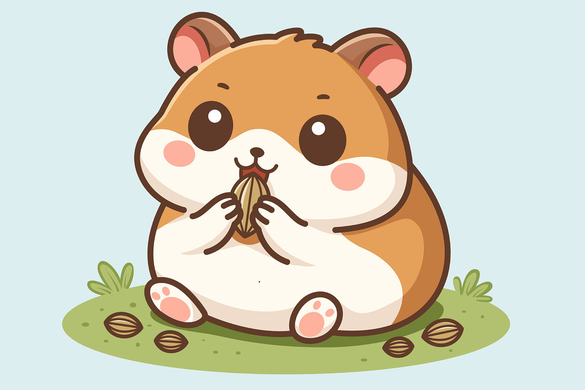 Cute Kawaii Hamster Eating Cartoon, an Animal Illustration by Artpon Illustration (Photo 2 of 3)