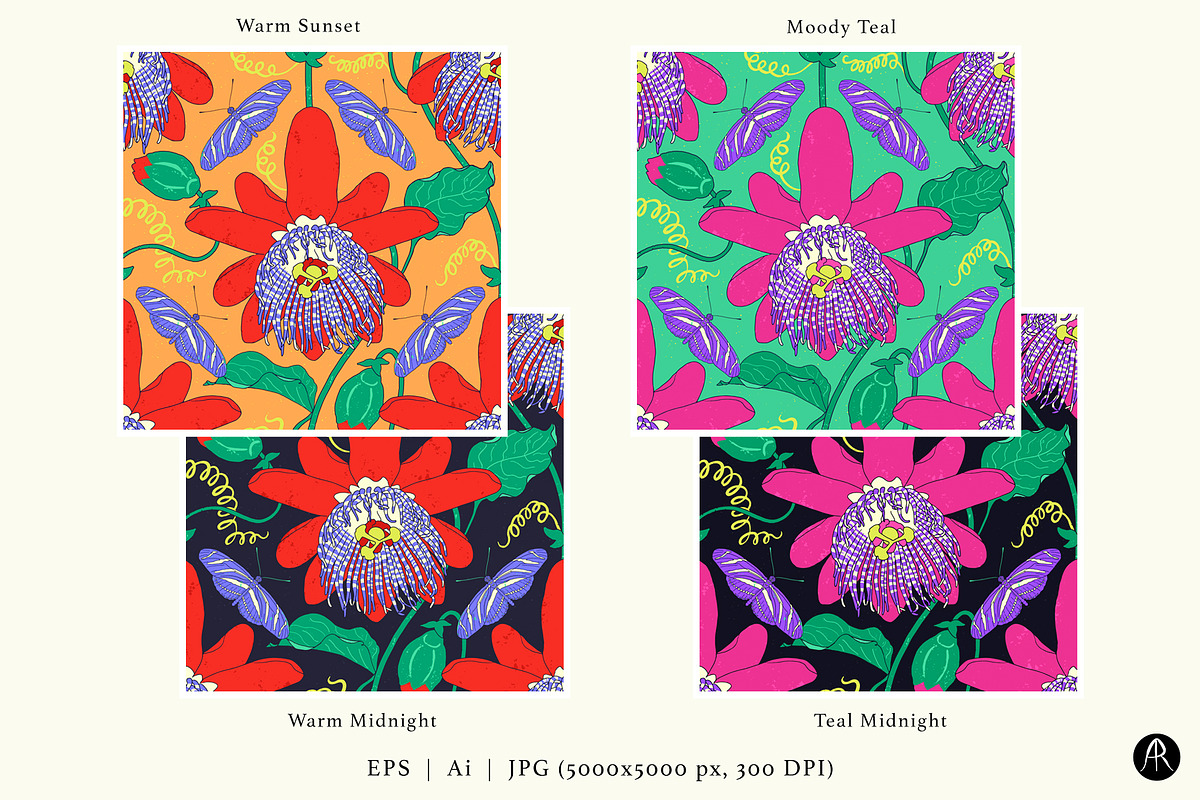 Hothouse Passiflora Butterfly Print, a Pattern Graphic by Rose Design (Photo 3 of 9)