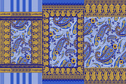 Blue Paisley Scarf Designs, a Pattern Graphic by ThaiByGaew (Thumbnail 2 of 3)