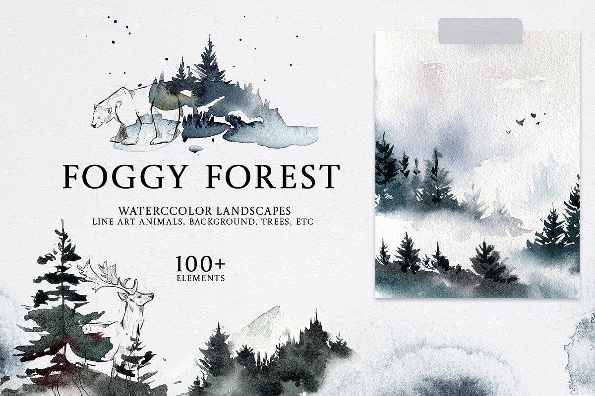WHOLE SHOP. Watercolor bundle vol 1, an Animal Illustration by anastasiia.art (Photo 9 of 47)