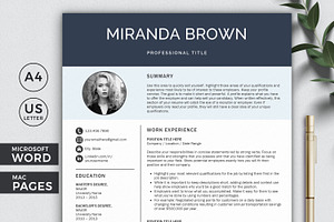 Resume With Photo / CV Template