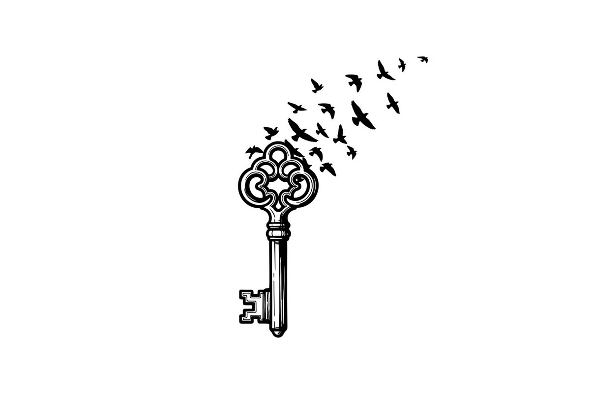 50 Flying Keys Silhouette Vector Bun, an Illustration by Designs_River (Photo 24 of 51)