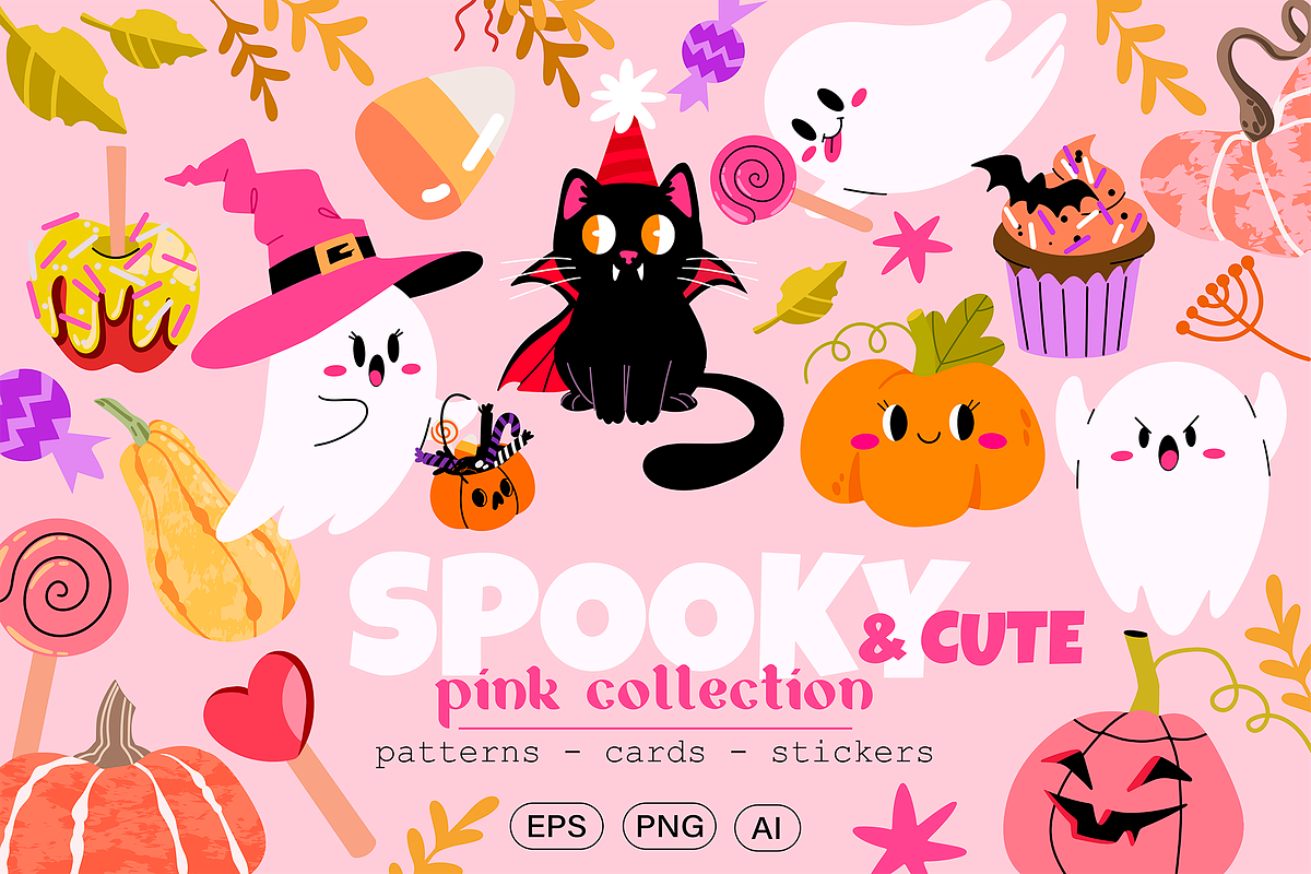 Cute HALLOWEEN clip art, a Seasonal Illustration by UnaAnya (Photo 1 of 7)