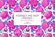 Pattern Peonies Forget-Me-Not, a Pattern Graphic by MarynaPetrovska (Thumbnail 1 of 12)