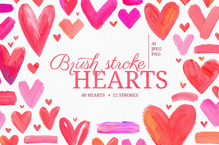30 Watercolor Painted Hearts