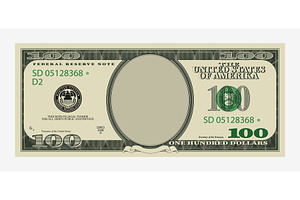 One hundred dollars bill template, a Finance Illustration by skripnikbb