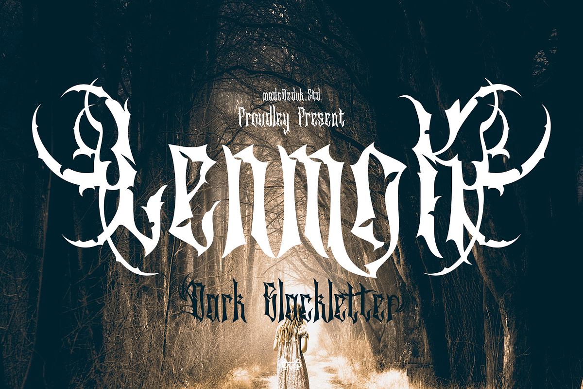 Lenmok - Blackletter Typeface, a Blackletter Font by madeDeduk (Photo 1 of 10)