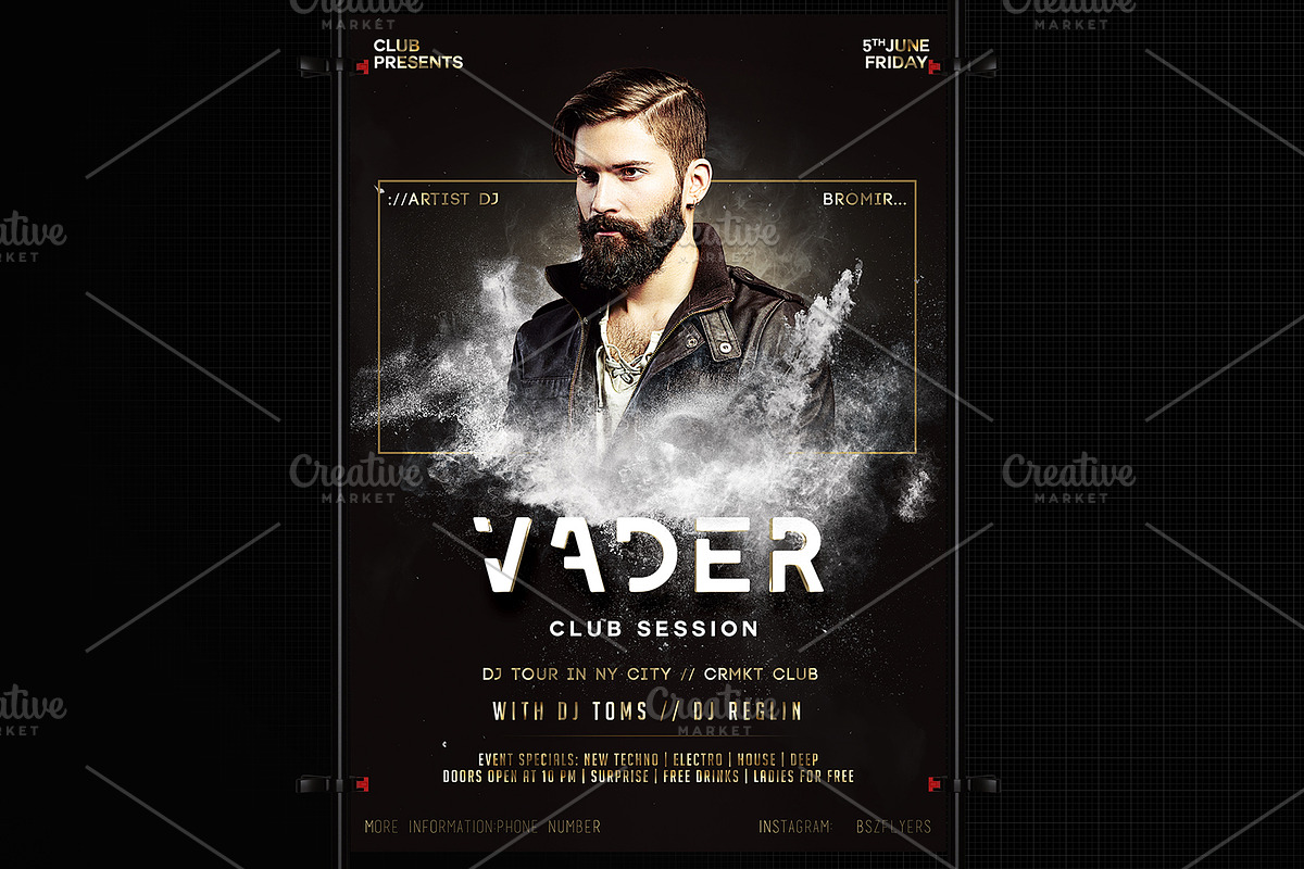 Artist Dj Poster Set, a Flyer Template by Basez Flyers (Photo 4 of 9)