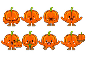 Pumpkin Mascot Vector Pack, an Illustration by MEDZ