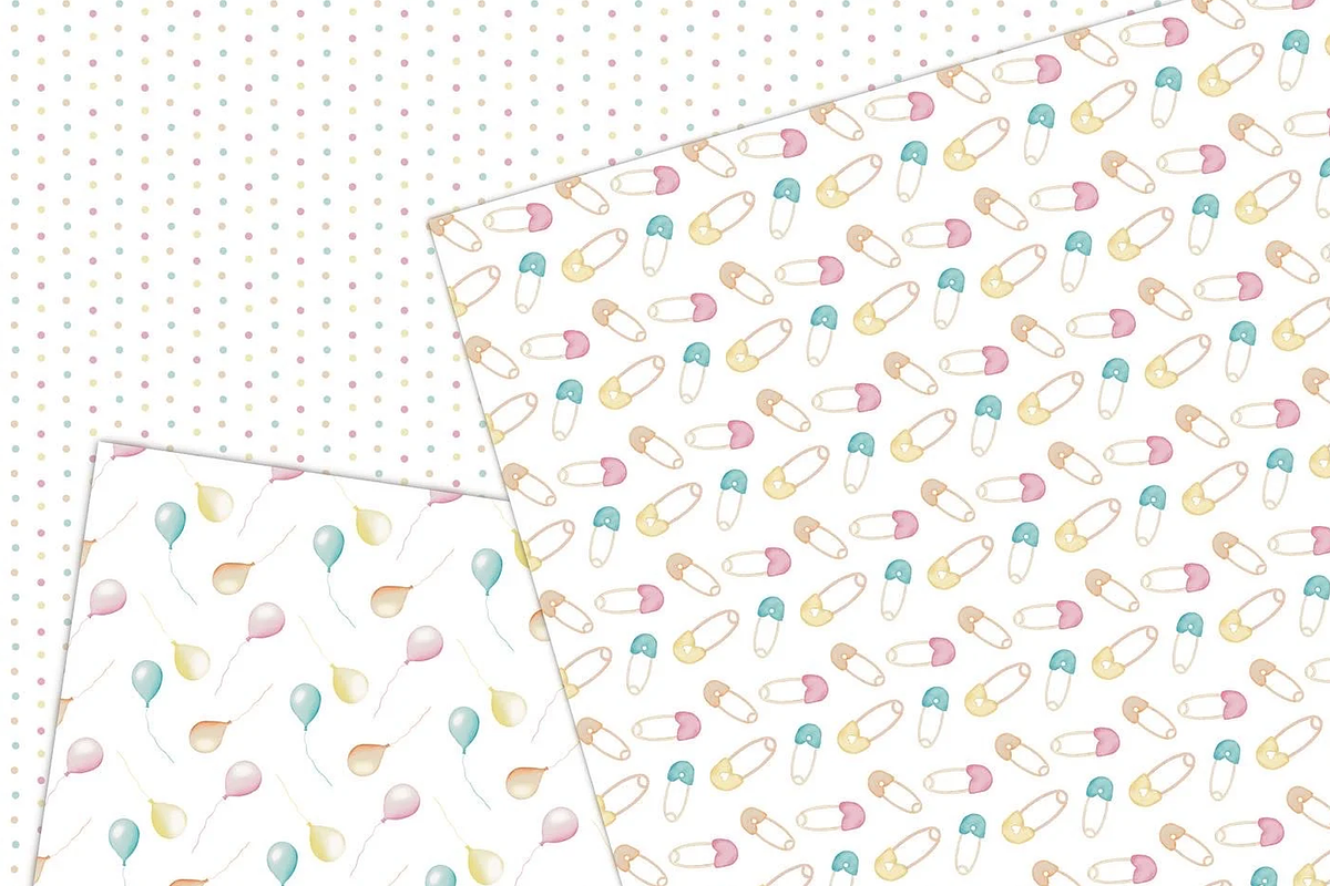 Cute Oh Baby - digital papers, an Illustration by Lolytop Studio (Photo 3 of 5)