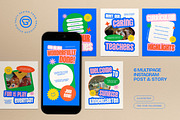 Kindergarten Education Instagram Set, a Social Media Template by graphicook (Thumbnail 1 of 3)
